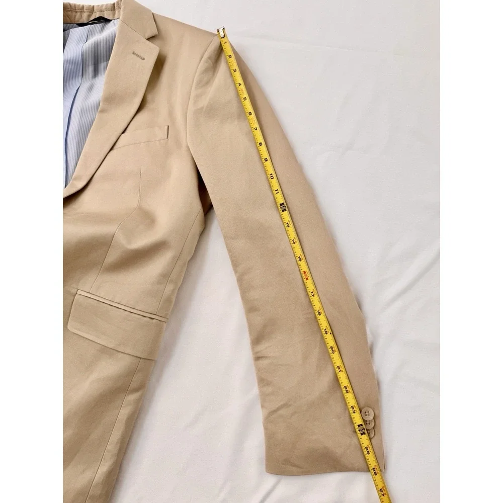Banana Republic Tailored Fit Tan Blazer Jacket men's 42 R Linen Cotton Rush